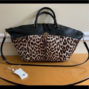 Tory Burch Ivy Leopard Slouchy Satchel
